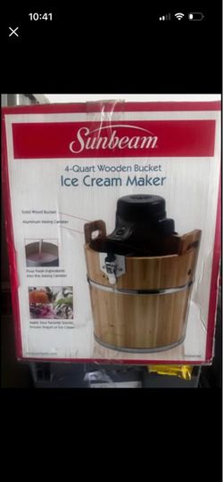 Sun beam 4-quart ice cream wooden bucket