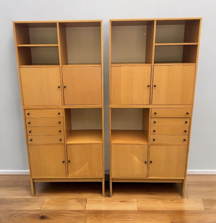 Modular Maple curated storage spaces shelving unit bookcase / cabinet / cupboard / pantry $145 Ea