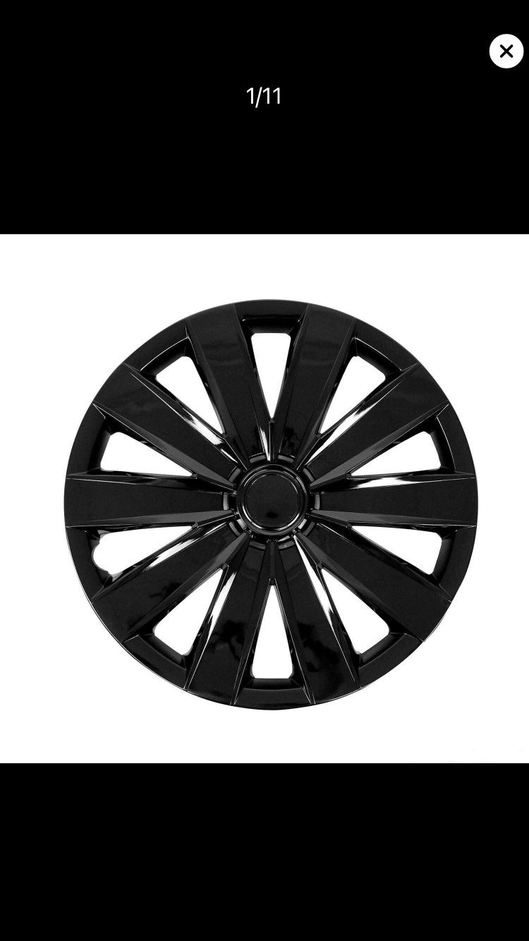 16” Black Hubcaps New