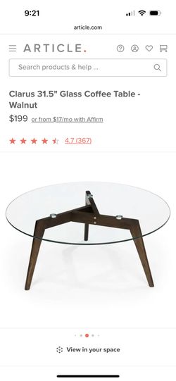 Article Glass Coffee Table 