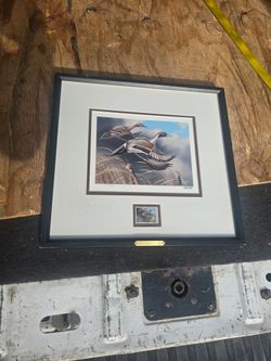 Framed 16''x17'' 1998 Ducks Unlimited Print by Harold Roe Print # 2736 of 5000