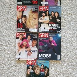 $40 Spin Mags 2000 (7 of them.) Includes Nirvana/NIN