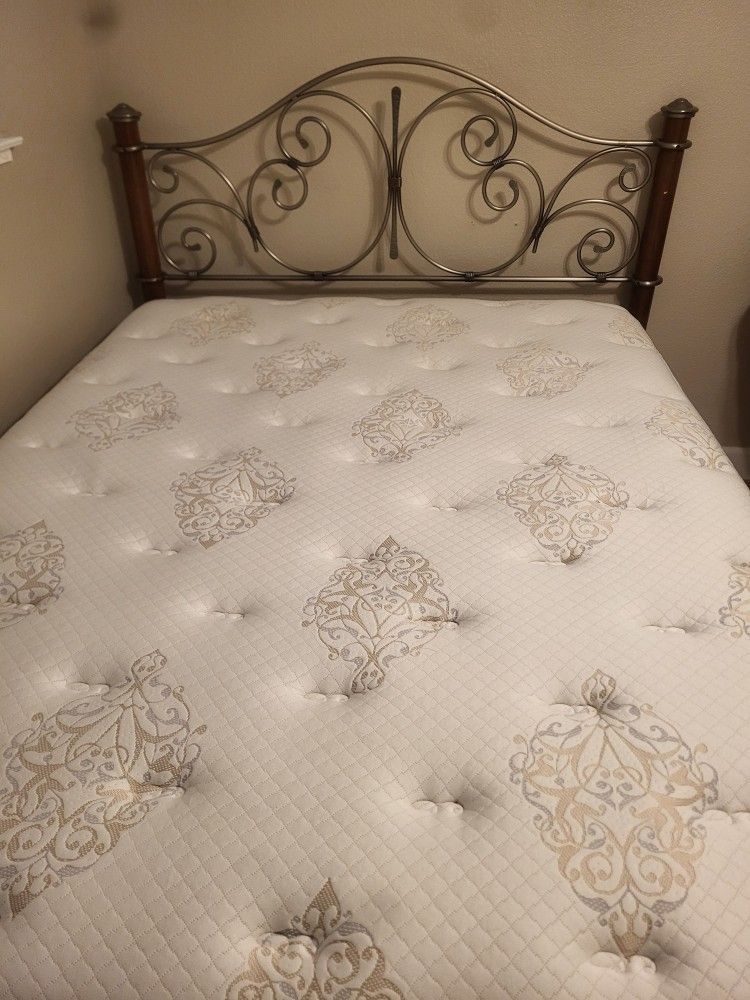 Queen Bed, Box Spring, And Frame.