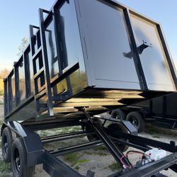 New Dark Grey 8x4x12 Hydraulic Lift Utility Dump Trailer 