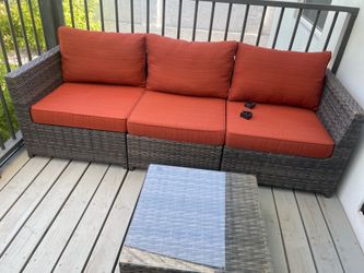 Patio Furniture with Red Cushions