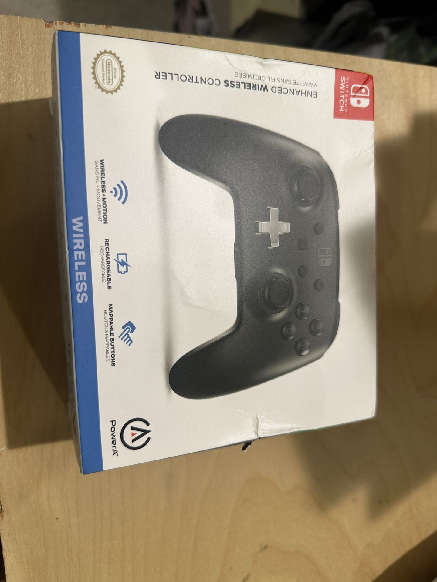 PowerA Enhanced Nintendo Switch Controller Wireless - Black, Rechargeable Pro Controller for Switch, Immersive Motion Control and Advanced Gaming Butt