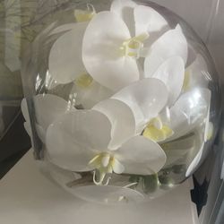 Silk Orchid Glass Globe