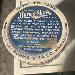 Burma Shave Clear Jar
