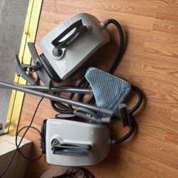 (2 UNITS WITH ATTACHMENTS) PURE ENRICHMENT ROLLING STEAM CLEANER CARPET 