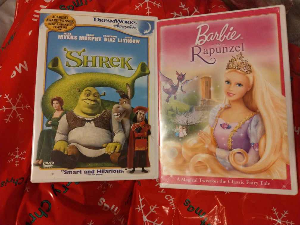 Barbie as Rapunzel and Shrek movies