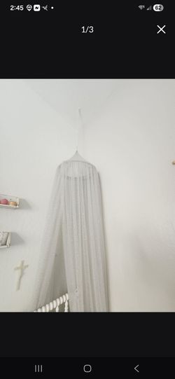 Grey glitter Pottery Barn canopy