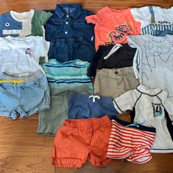 Lot Of 16pcs Baby/Toddler Boy Size 18-24months Summer Clothes T-shirts Shorts Active Wear Swim Suits Sets Carter’s Janie and Jack 