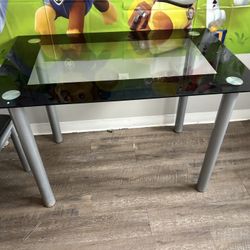 Glass Dining Table And 2 Chairs 