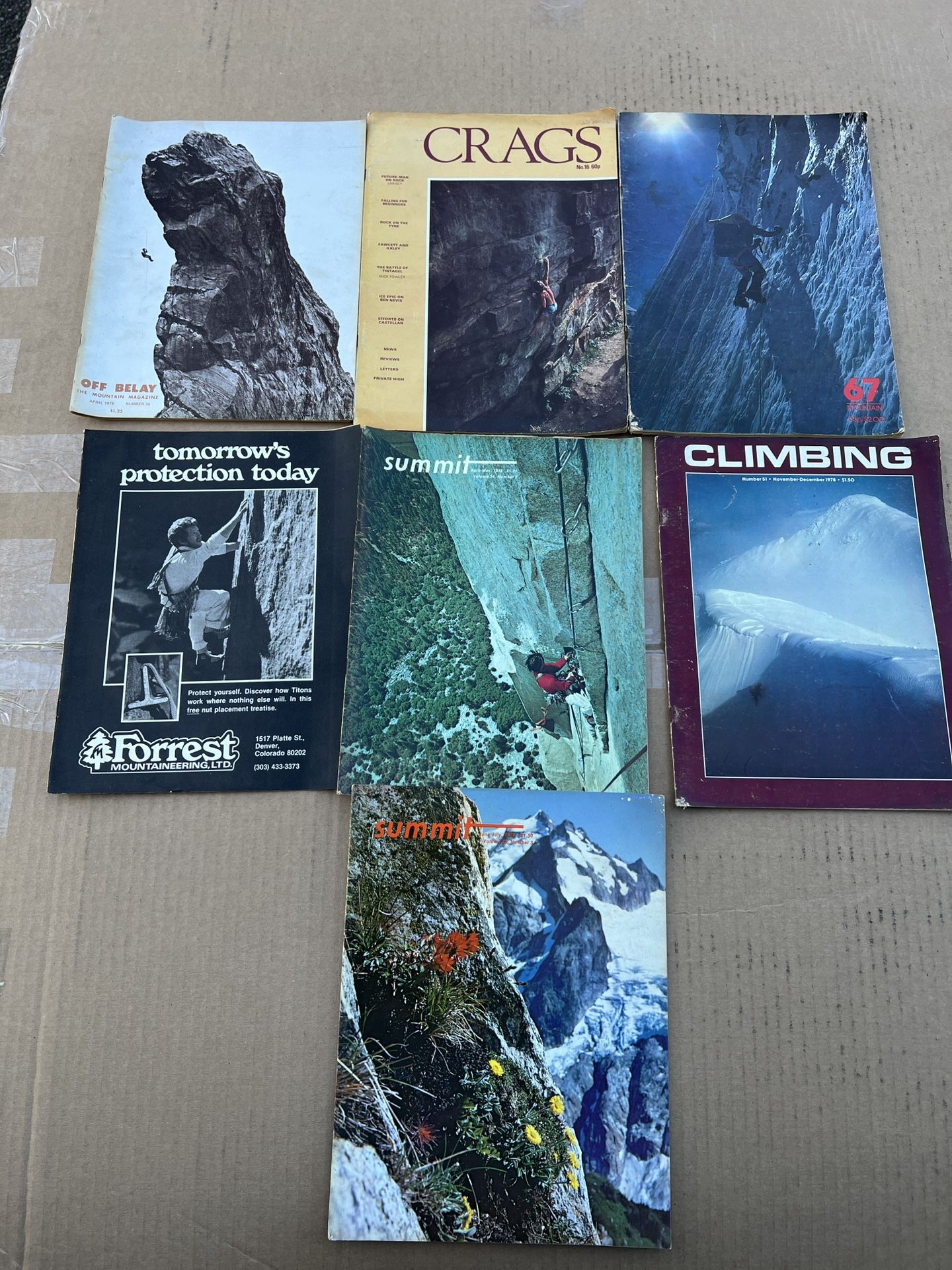 Lot of 7 Summit, Off Belay, Crags, Mountain, Climbing, Forrest Magazines 1(contact info removed)