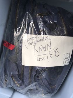Zippers, 23” navy jacket/separating. 10/$10