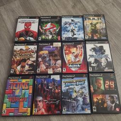12 Playstation 2 PS2 Games All Complete Street Fighter Hulk Ghostbusters 