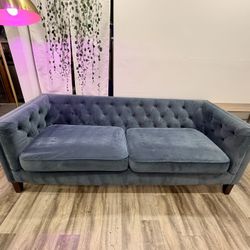 Blue Velvet / Velour Sofa 