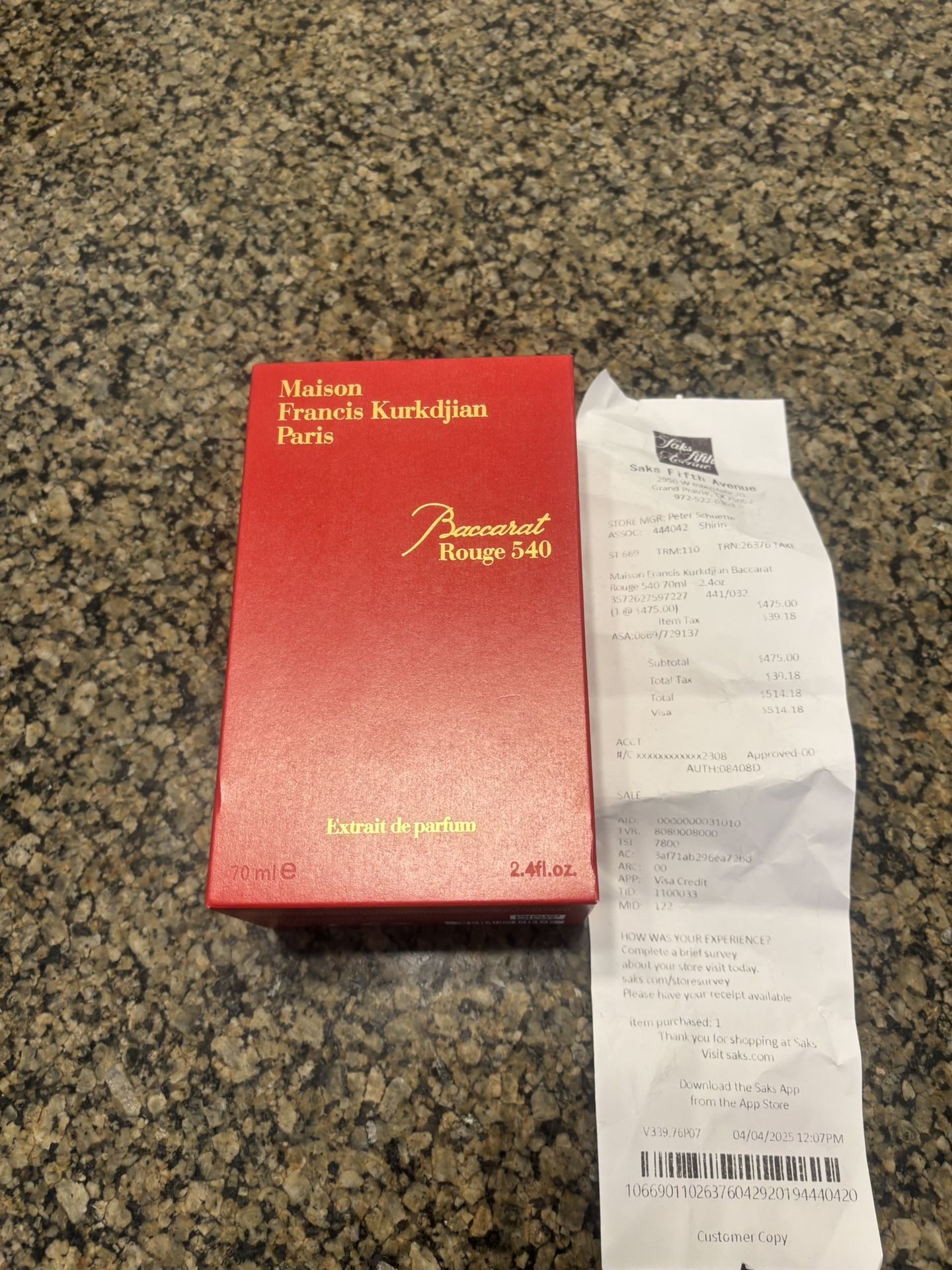 Baccarat Rouge 540 With Recept