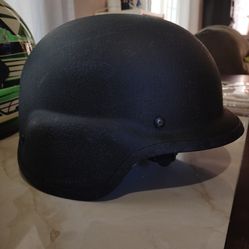 Black tactical ballistic helmet