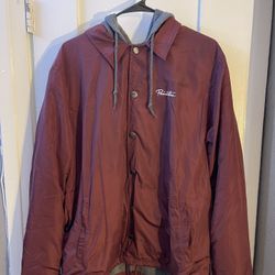 Primitive windbreaker jacket in burgundy. Men’s Size L