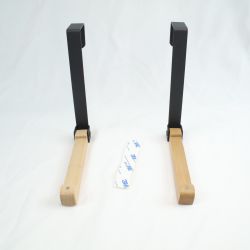 Foldable Wood Over the Door Hook Coat Hangers with Black Metal - Like NEW