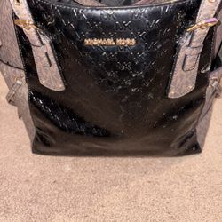 Luxury Michael Kors Tote – Black Patent & MK Monogram