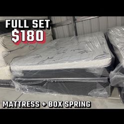 Full Size Pillow Top Mattress With Box Spring Included