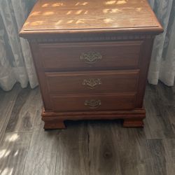 Two Drawer Wooden Nightstand