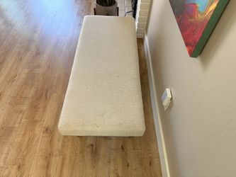Modern Upholstered Bench with Metal Frame - Beige/Cream