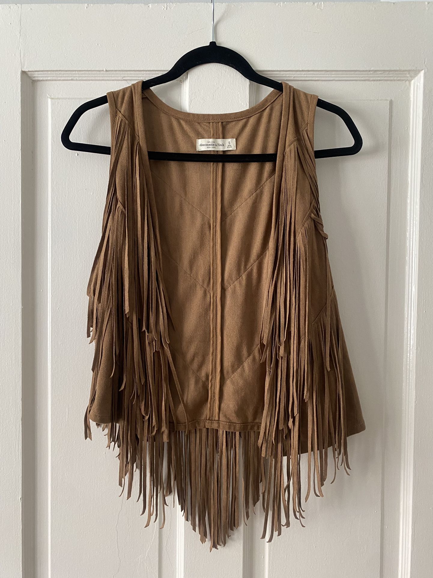 A&F Faux Suede Fringe Vest