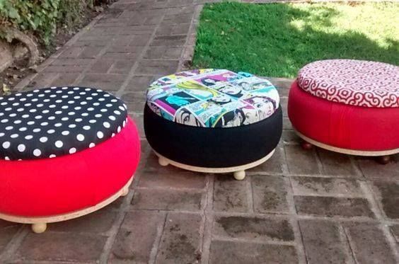 Beautiful chairs made out of old tyres
