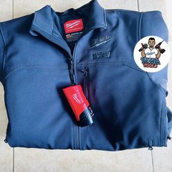 Milwaukee Men's Medium M12 Tough Shell Black Heated Jacket Kit with (1) Battery & Charger