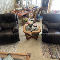 2 Barcalounger Leather Rocker/Recliners
