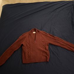 Aritzia Cable Knit Quarter Zip 