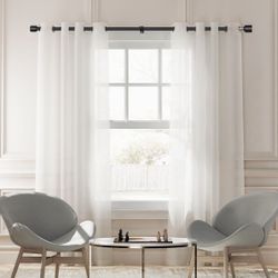 Black Curtain Rod 30-144 inch Fit 30 to 142 Windows, Heavy Duty Fit 66 to 120 inch Windows with 1 Inch Diamete Adjustable Telescopic Rod Splicing Extr