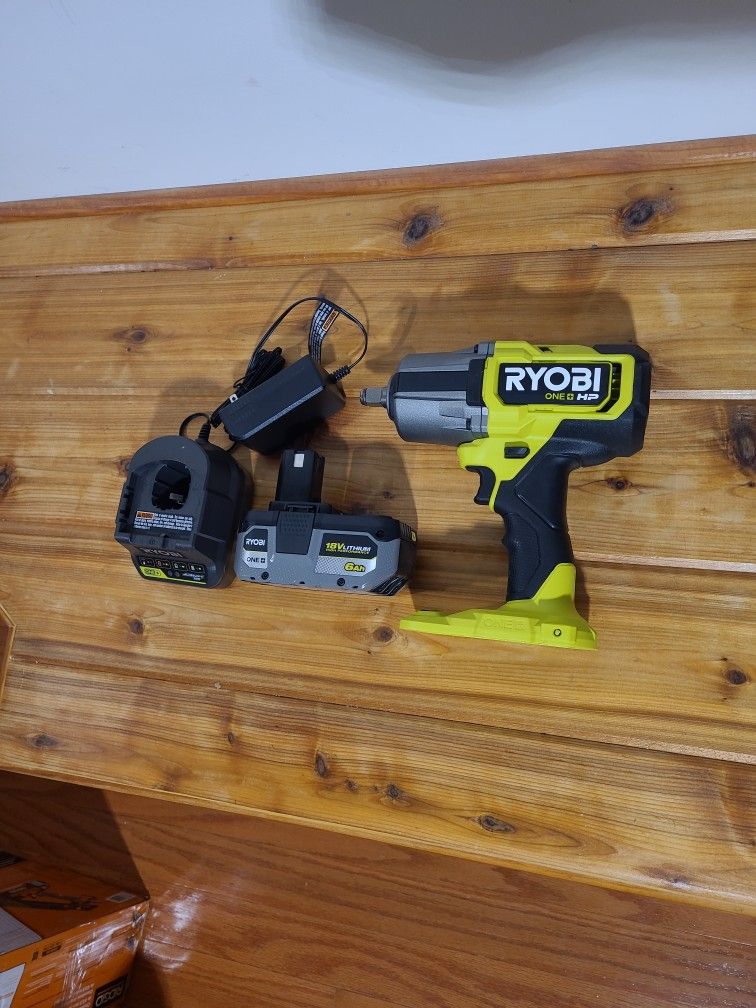 Ryobi 18V 'HP' 1/2" High-Torque Impact Wrench, 'HP' Battery, Charger