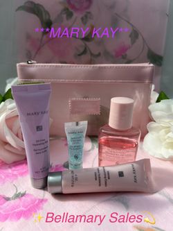 Mary Kay Skin Refreshing 4 Piece Travel Set w/ Mesh Cosmetic Bag. 