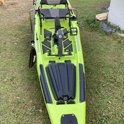 BonaFide P127 pedal fishing kayak with accessories