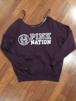 Pink victoria secret burgundy sweatshirt sz med
