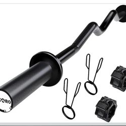 BRAND NEW IN BOX Olympic EZ Curl Barbell Bar, 48-inch Curling Bar, Fits 2-inch Weight Plates