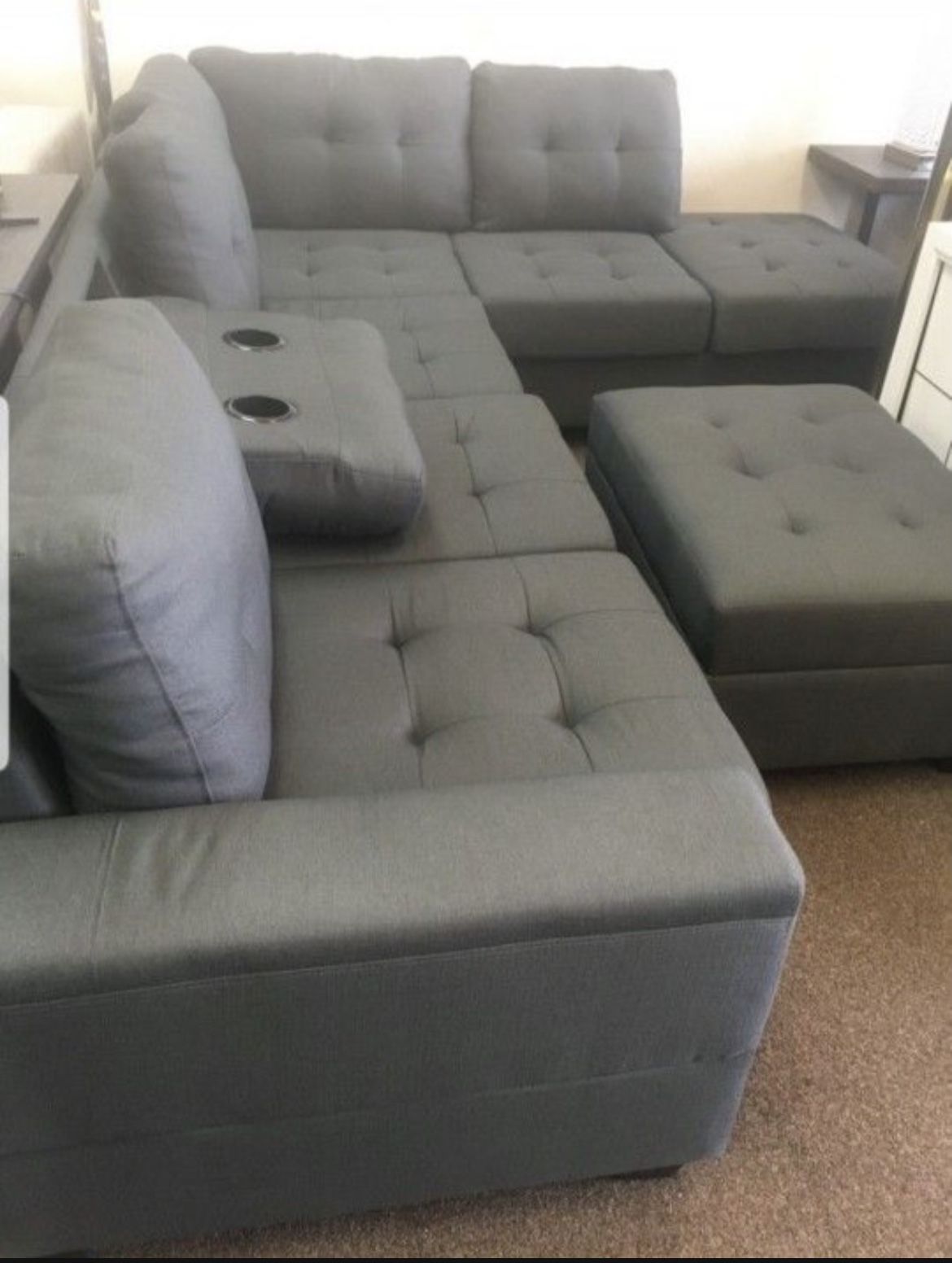 New Sectional With Ottoman And Free Delivery 