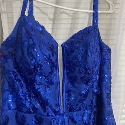 Elegant Blue Sequence Dress