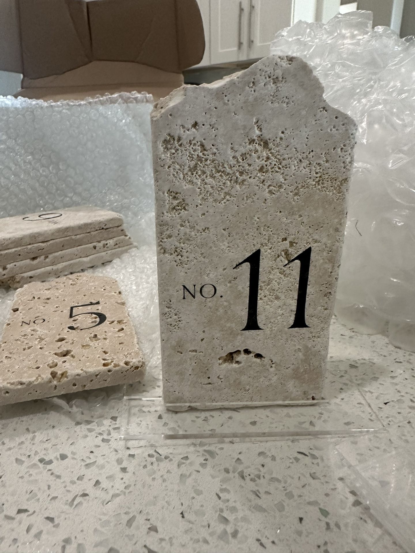 Travertine Stone Table Numbers 1-11