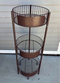 GUC Metal 3-Tier Round Wire Storage Rack,  Retail Dump Bin (42” High x 16” W) - $65