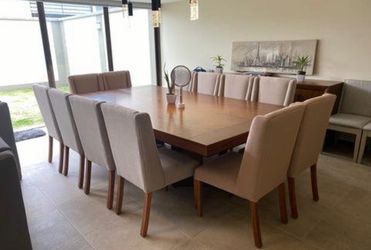 Large Wood Dining Table - 10 Chairs - NEW - No Credit Needed