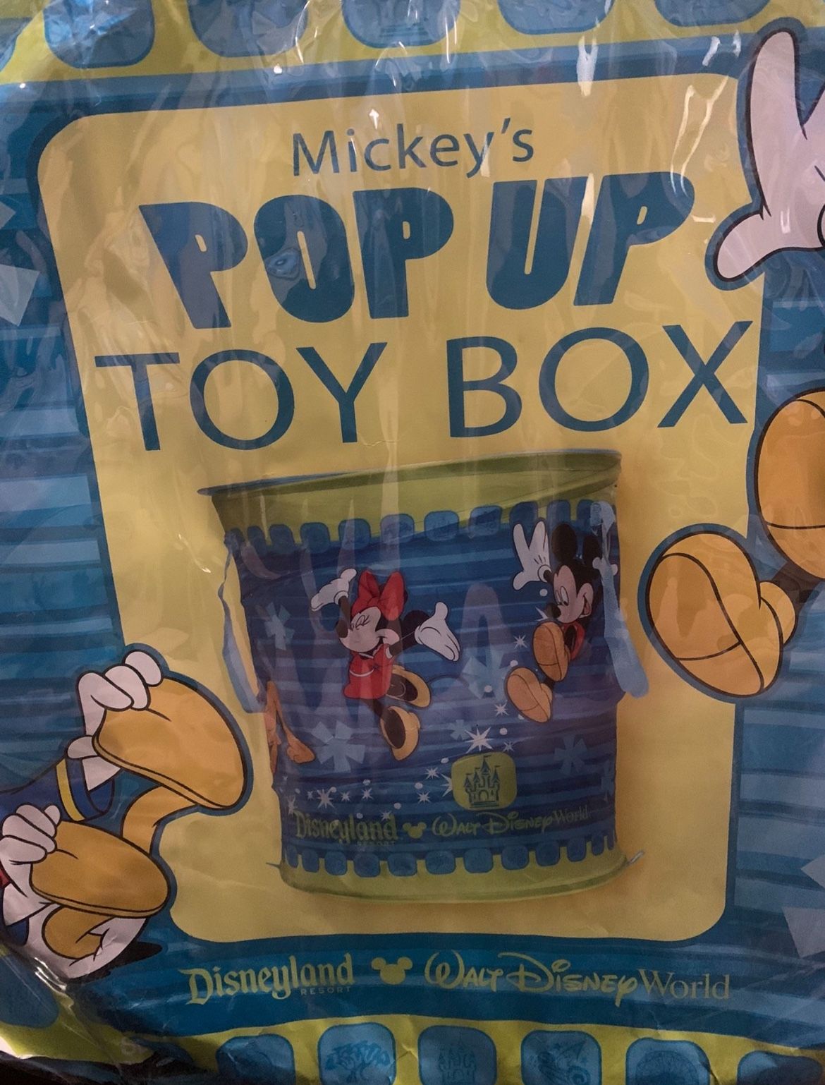NEW Walt Disney Pop Up Toy Box With Attached Lid