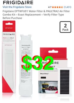 EPTWFU01 Water Filter & PAULTRA2 Air Filter Combo Kit – Exact Replacement – Verify Filter Type Before Purchase. Note: 1-set left