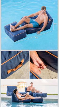 Big Joe Lux Sealander Pool Float and Patio Chair, Premier Mesh, Durable UV Protected Polyester Blend, No Inflation Needed