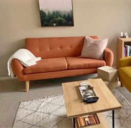 Mid-Century Modern Terracotta 2-Seater Sofa