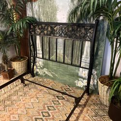 Black and Gold Metal Full Size Bed Frame